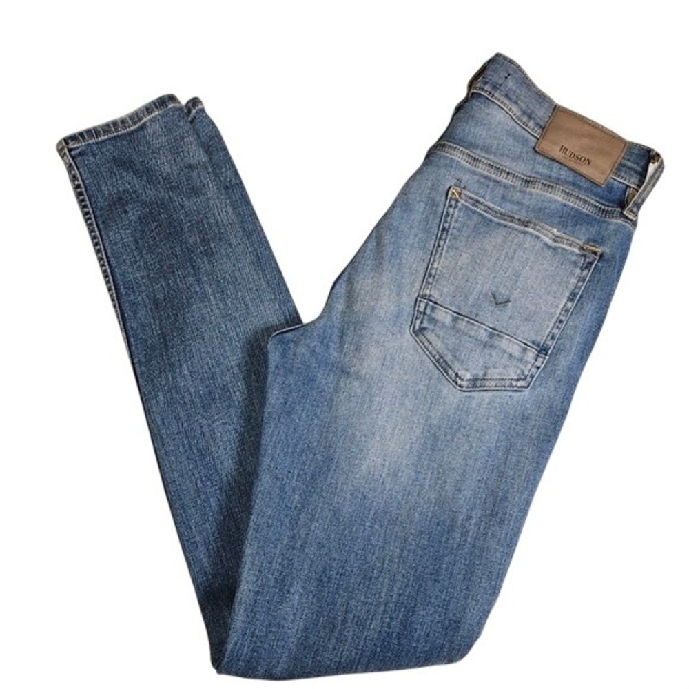 Mens Small Hudson Jeans Mens Zach Skinny Size 29 Medium and Light Wash - Picture 4 of 13